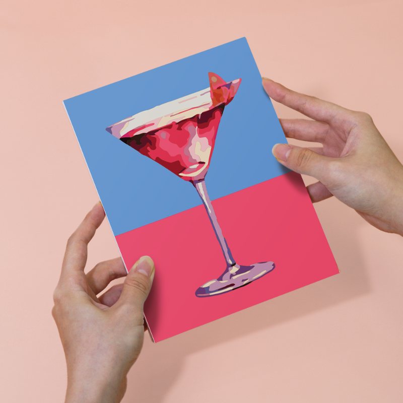 Malen nach Zahlen - 6 Mini-Gem?lde | schickes Cocktailset