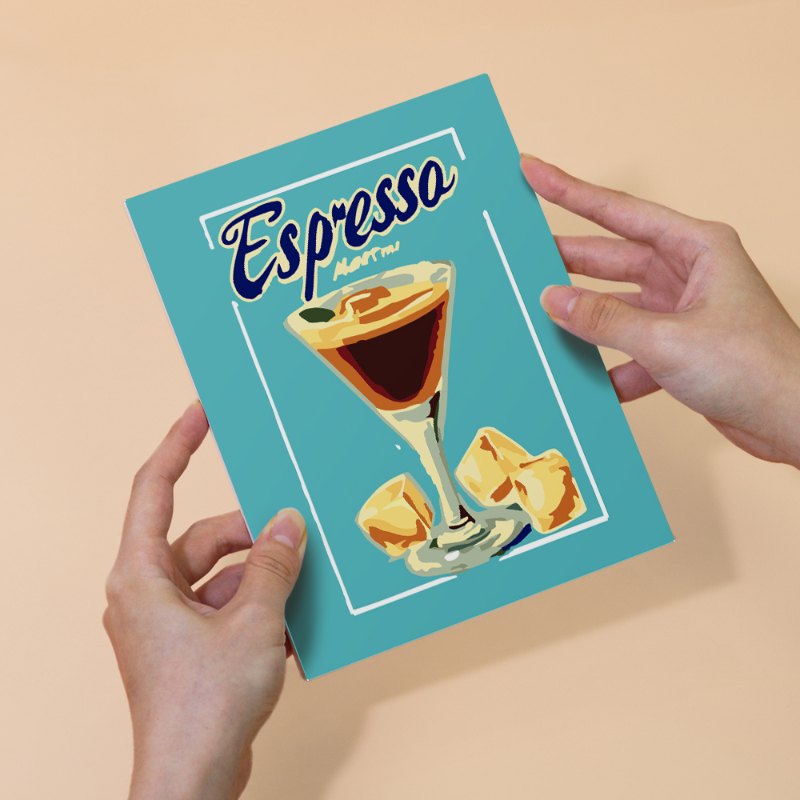Malen nach Zahlen - 6 Mini-Gem?lde | Wundersch?nes Cocktail-Set
