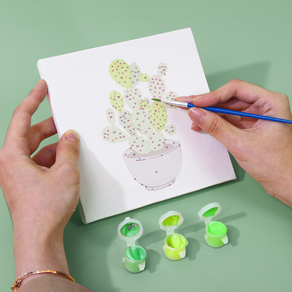 Malen nach Zahlen - 9 Mini-Gem?lde | Zimmerpflanzen-Set
