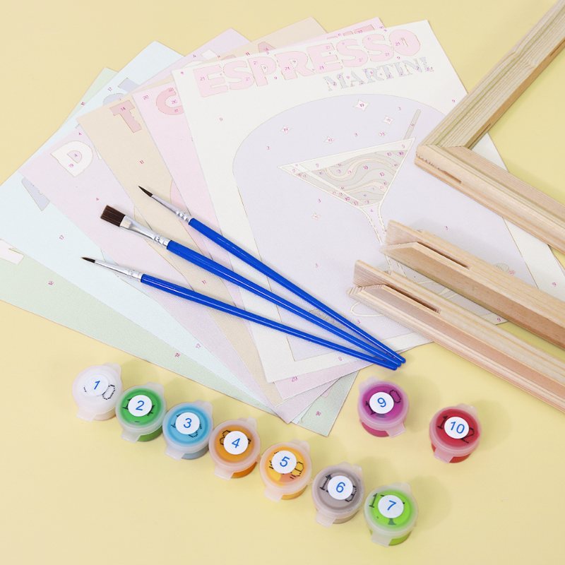 Malen nach Zahlen ¨C 6 Mini-Gem?lde | Sip & Paint Cocktail-Set