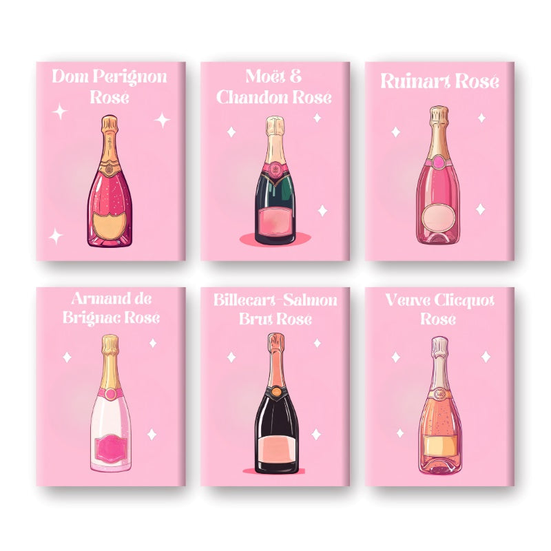 Malen nach Zahlen ¨C 6 Mini-Gem?lde | Champagner Ros¨¦-Set