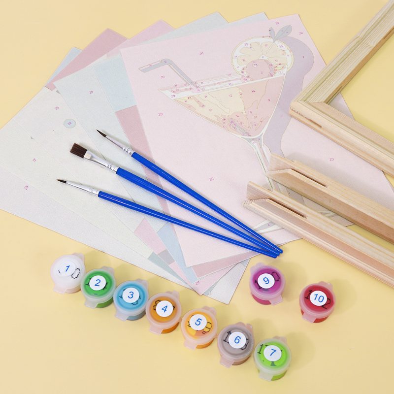 Malen nach Zahlen - 6 Mini-Gem?lde | Classy Cocktail-Set