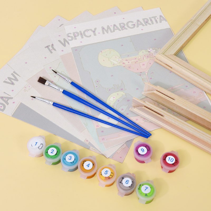 Malen nach Zahlen - 6 Mini-Gem?lde | Exotisches Cocktail-Set