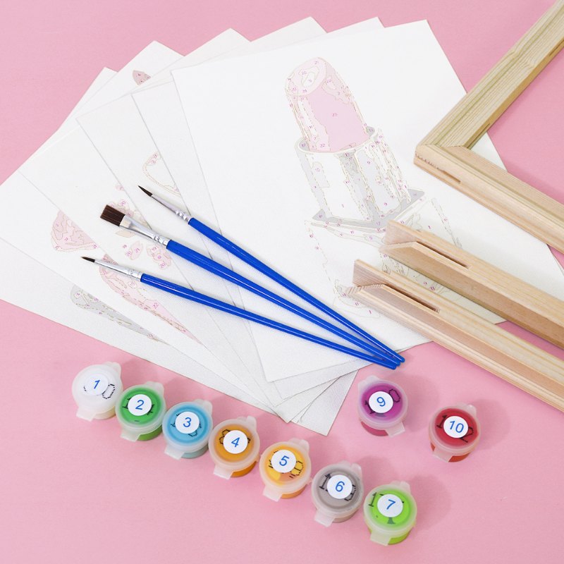 Malen nach Zahlen ¨C 6 Mini-Gem?lde | Pink glamour Set