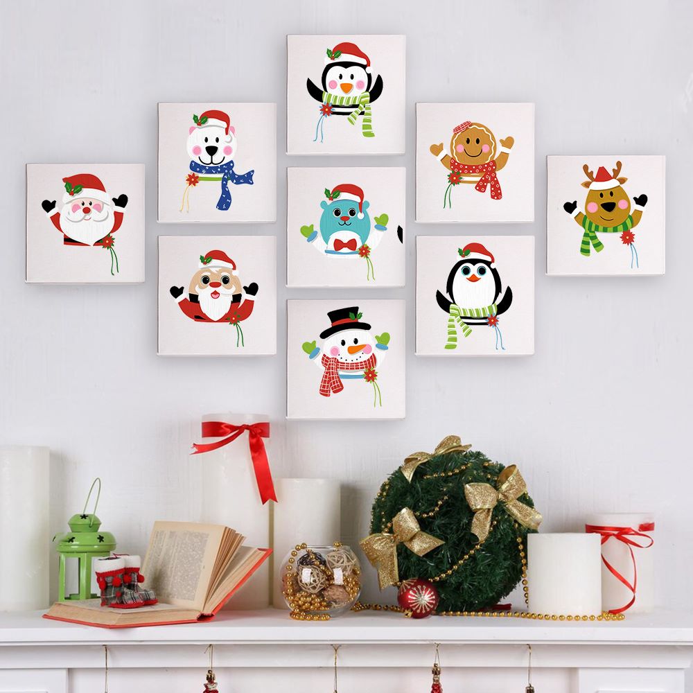 Malen nach Zahlen - 9 Mini-Gem?lde | Weihnachtsset
