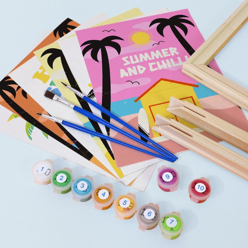 Malen nach Zahlen ¨C 6 Mini-Gem?lde | Sommer-Set
