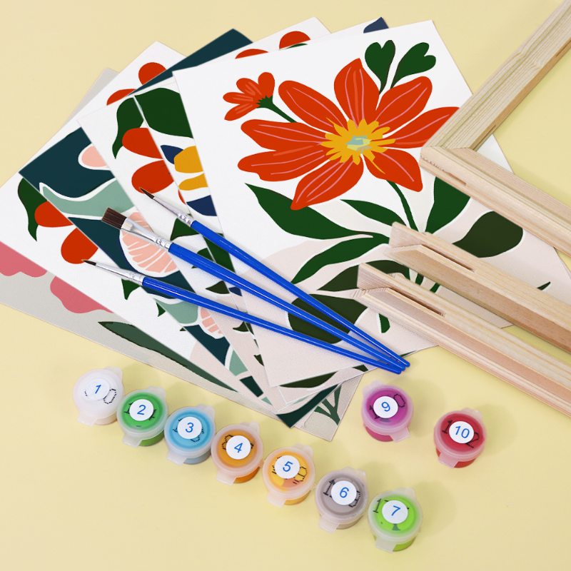 Malen nach Zahlen ¨C 6 Mini-Gem?lde | Wundersch?nes Blumen-Set