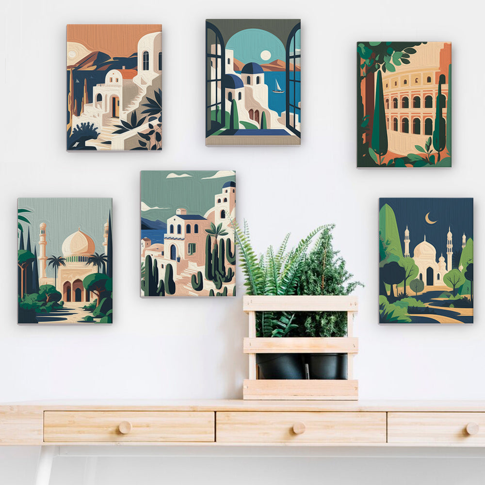 Malen nach Zahlen - 6 Mini-Paintings | Wundersch?ne Landschaften Set