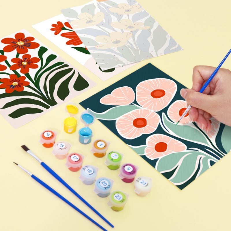 Malen nach Zahlen ¨C 6 Mini-Gem?lde | Wundersch?nes Blumen-Set
