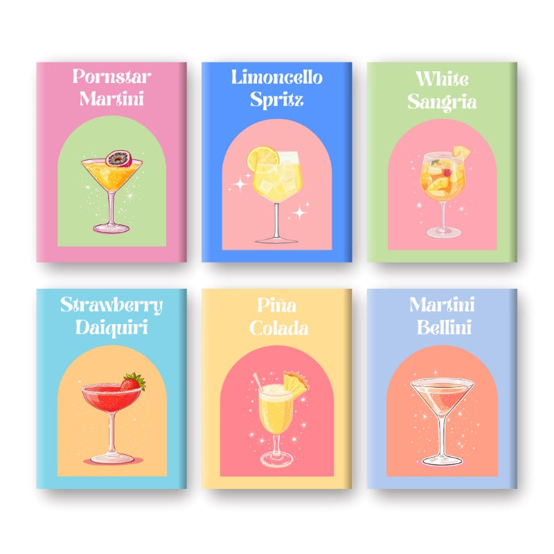 Malen nach Zahlen ¨C 6 Mini-Gem?lde | Summer Vibes Cocktail-Set
