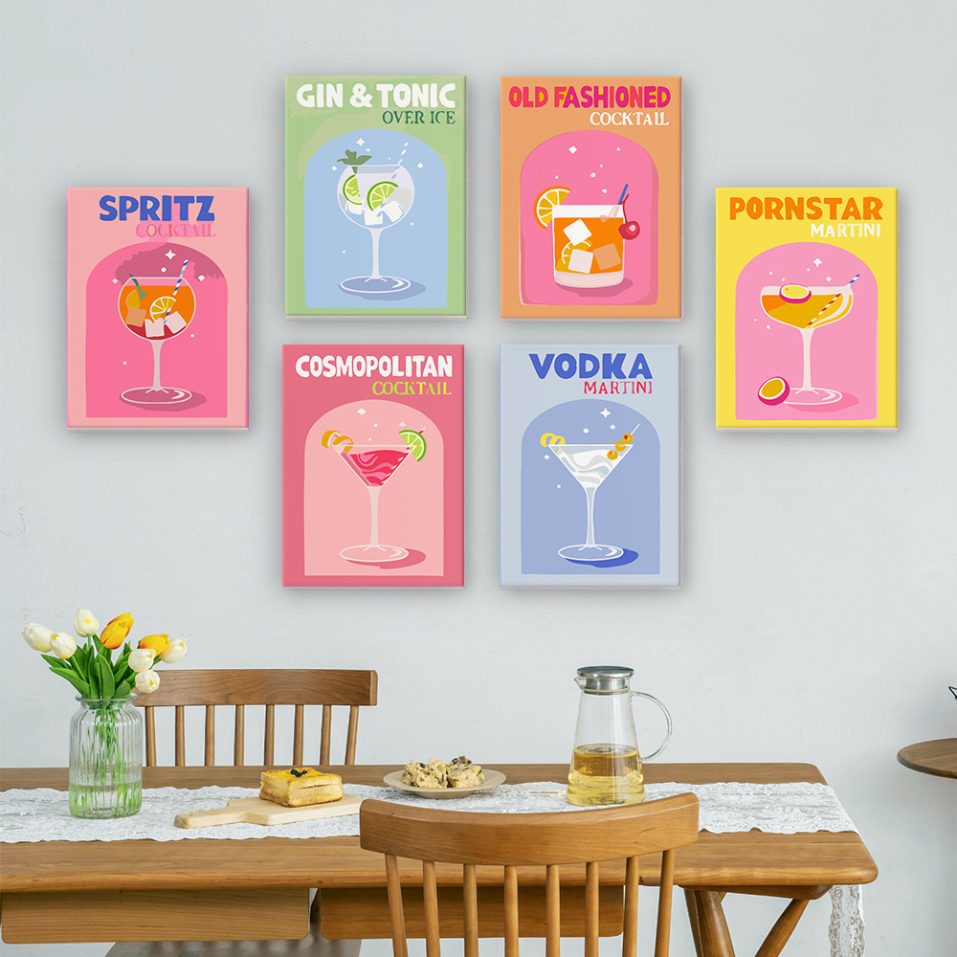 Malen nach Zahlen Reisepaket ¨C Buntes Cocktail-Set + Reisetasche