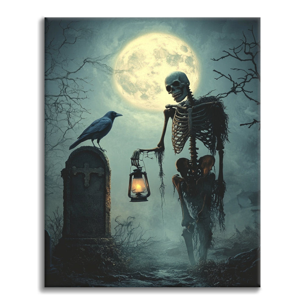 Dunkler Totenkopf - Malen nach Zahlen