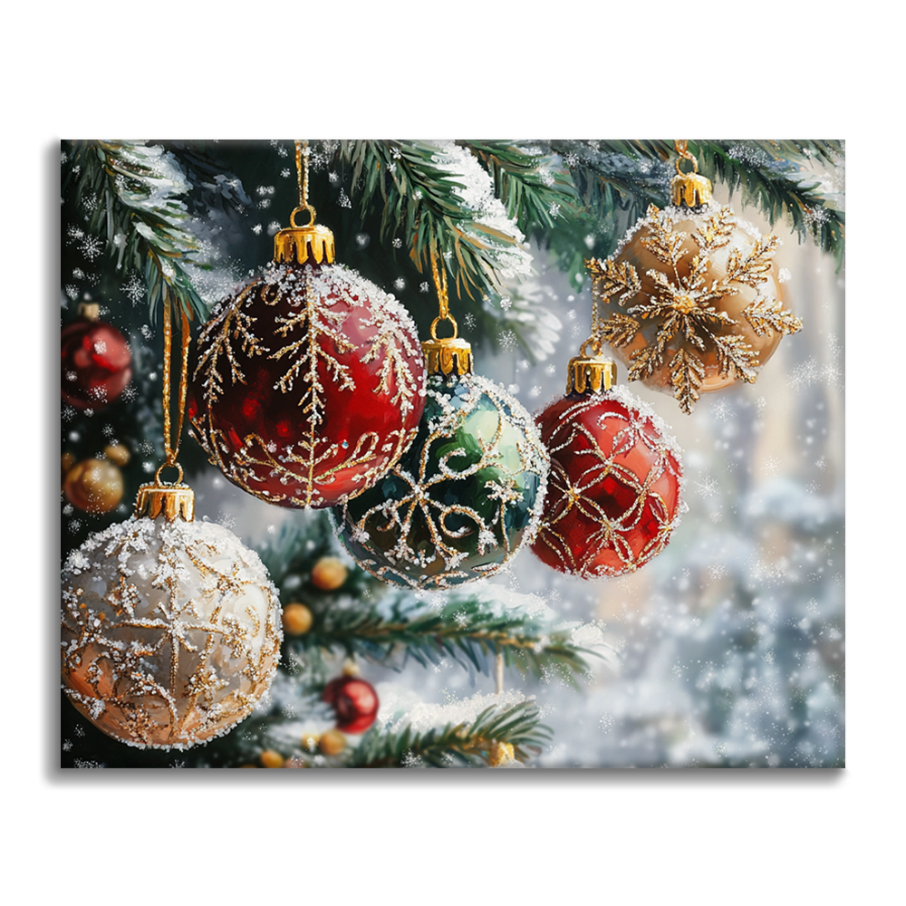 Weihnachtskugeln - Malen nach Zahlen