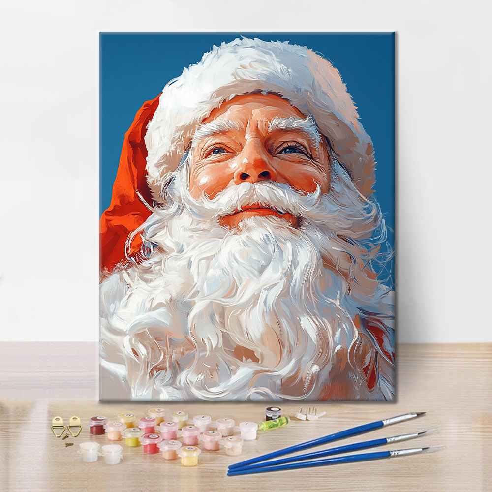 Der freundliche Weihnachtsmann - Malen nach Zahlen