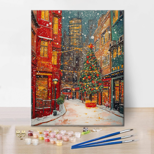 Weihnachtsstadt - Malen nach Zahlen