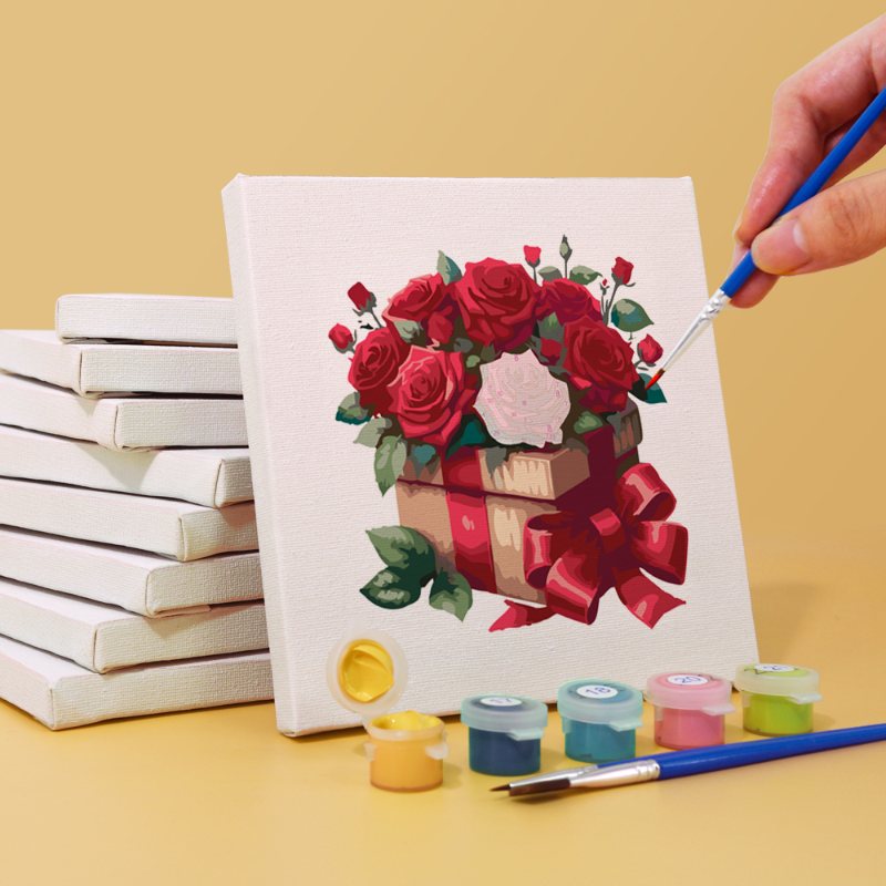 Malen nach Zahlen - 6 Mini- Gem?lde | Valentinstag-Set