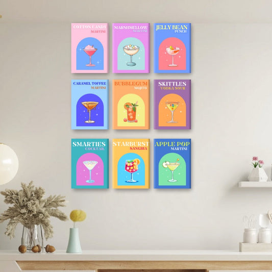 Malen nach Zahlen - 9 Mini-Gem?lde | Candy Cocktail-Set