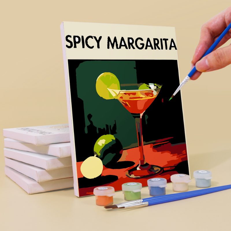 Malen nach Zahlen - 6 Mini-Gem?lde | Exotisches Cocktail-Set