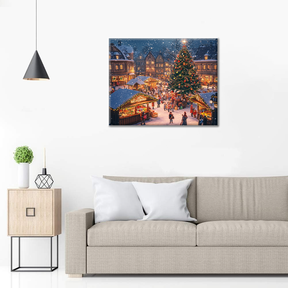Weihnachtsstadt - Malen nach Zahlen