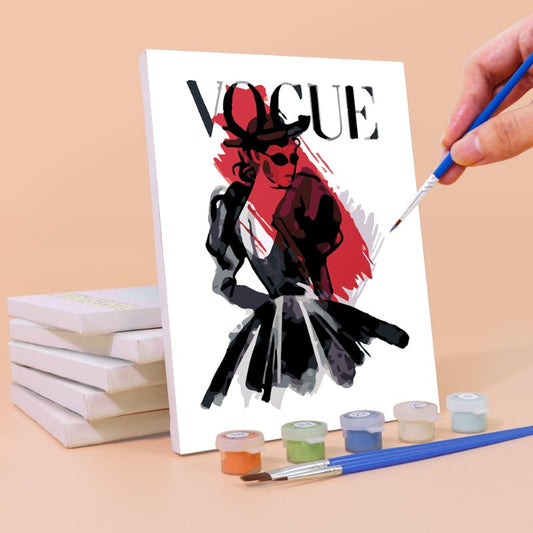 Malen nach Zahlen ¨C 6 Mini-Gem?lde | Red & black glamour Set