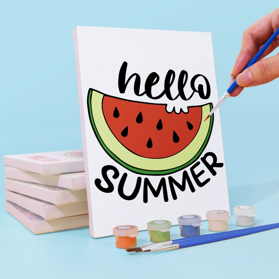 Malen nach Zahlen ¨C 6 Mini-Gem?lde | Summer Melon Set