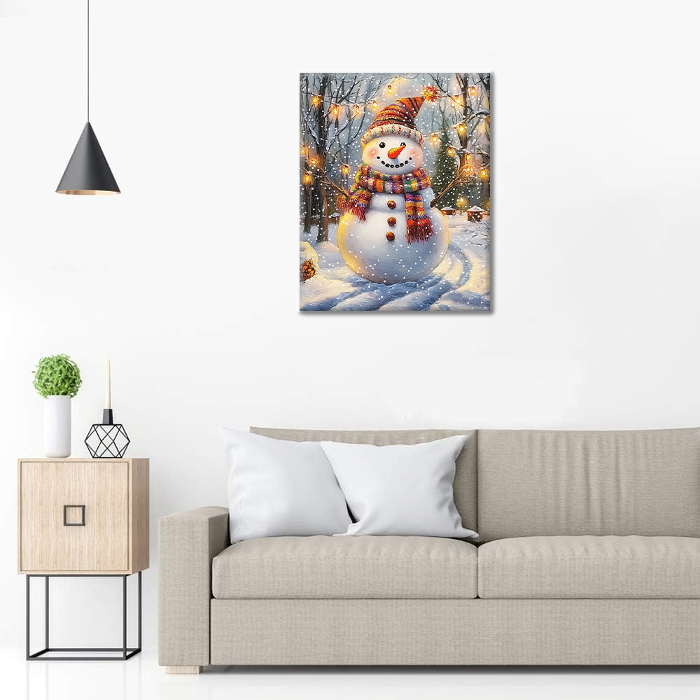 Festlicher Schneemann - Malen nach Zahlen