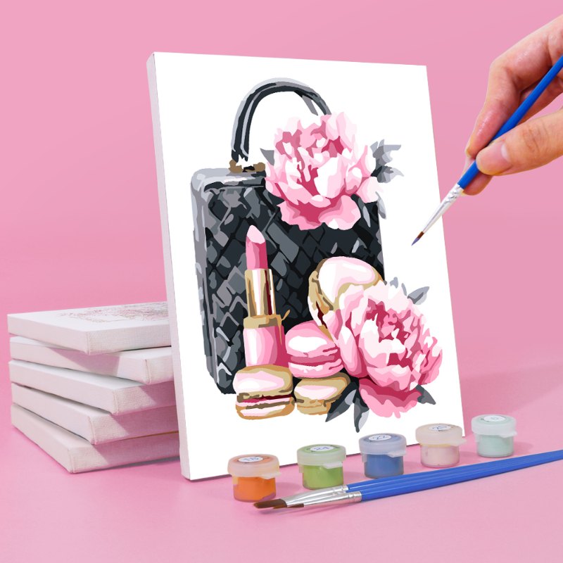 Malen nach Zahlen ¨C 6 Mini-Gem?lde | Pink glamour Set