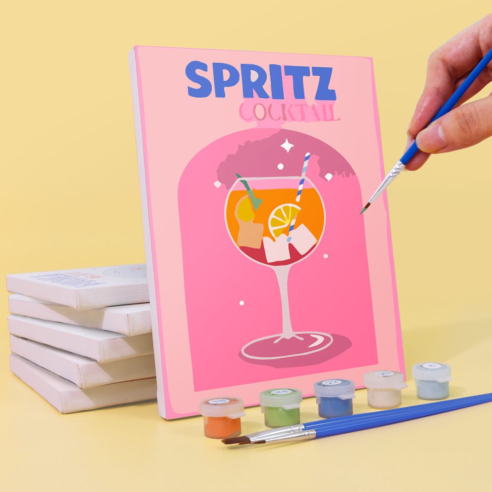 Malen nach Zahlen Reisepaket ¨C Buntes Cocktail-Set + Reisetasche