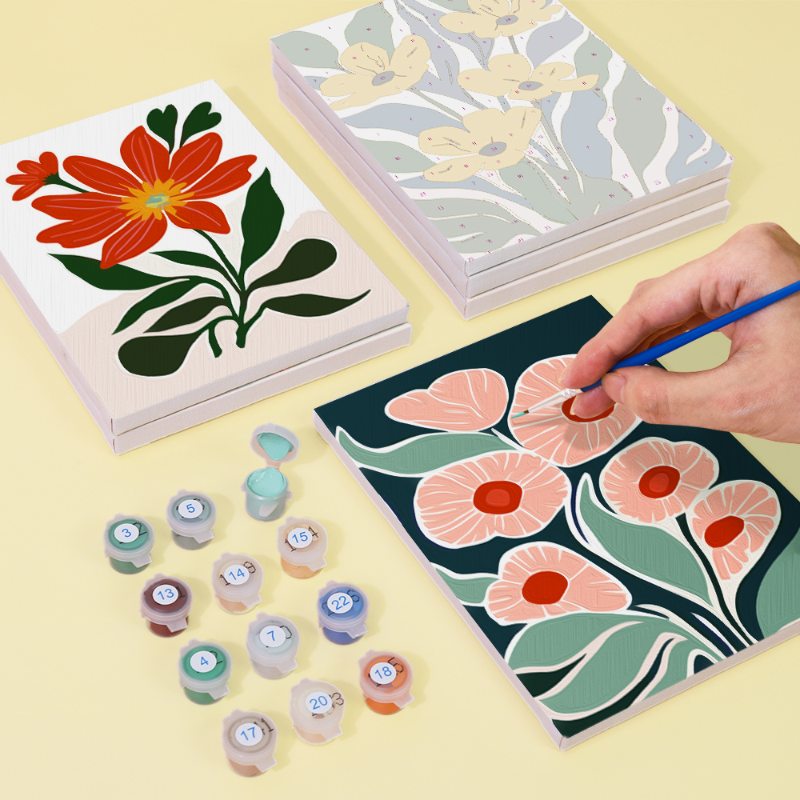 Malen nach Zahlen ¨C 6 Mini-Gem?lde | Wundersch?nes Blumen-Set