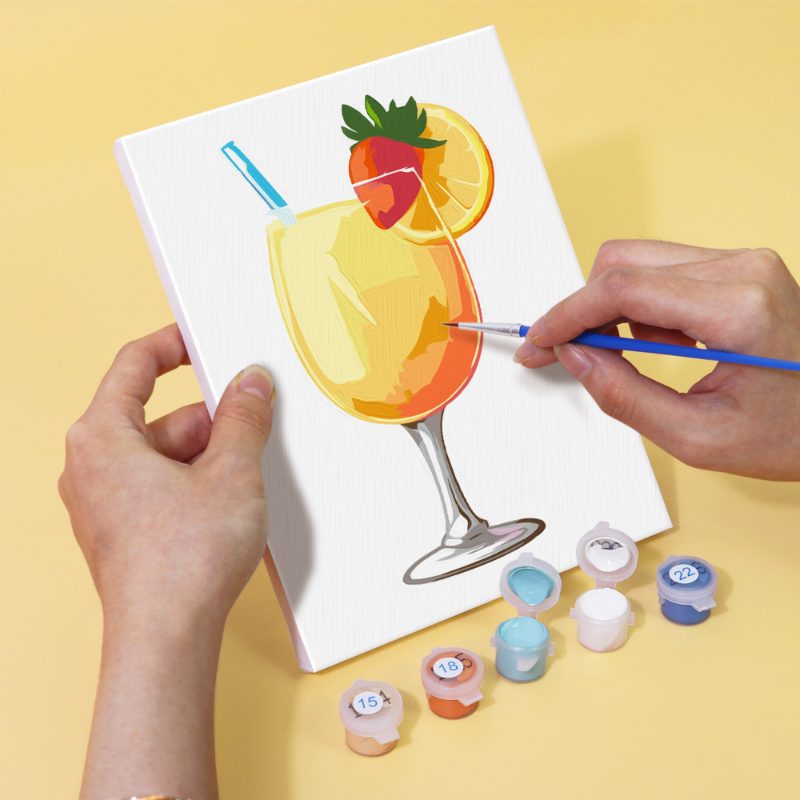 Malen nach Zahlen - 6 Mini-Gem?lde | Sommer Cocktail-Set