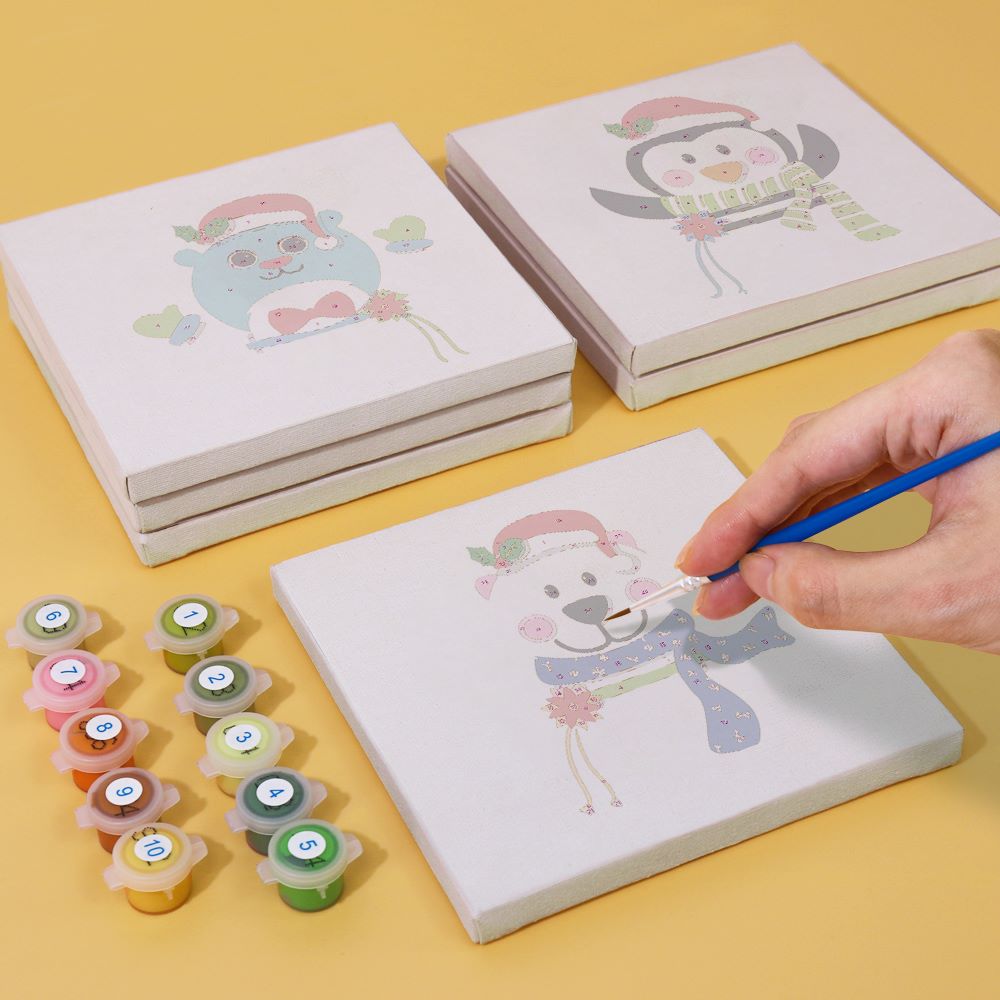 Malen nach Zahlen - 9 Mini-Gem?lde | Weihnachtsset