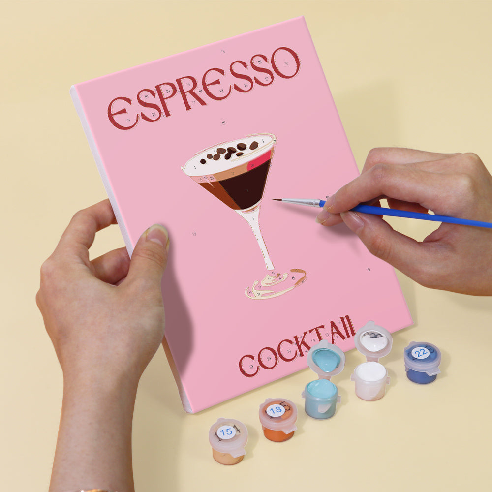Malen nach Zahlen ¨C 6 Mini-Gem?lde | Pink Cocktail-Set