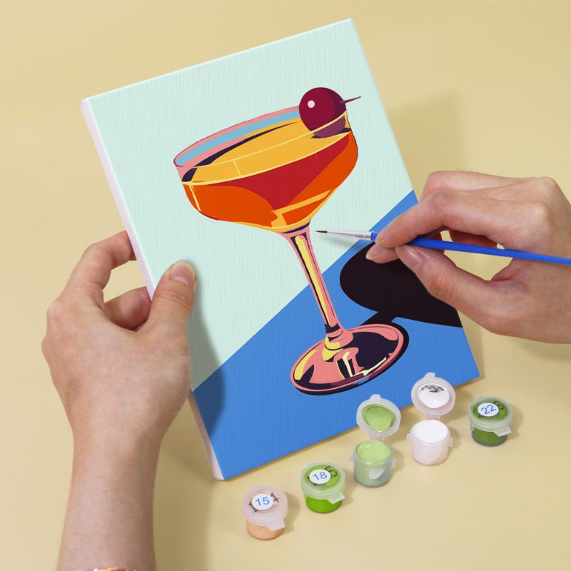 Malen nach Zahlen - 6 Mini-Gem?lde | Classy Cocktail-Set
