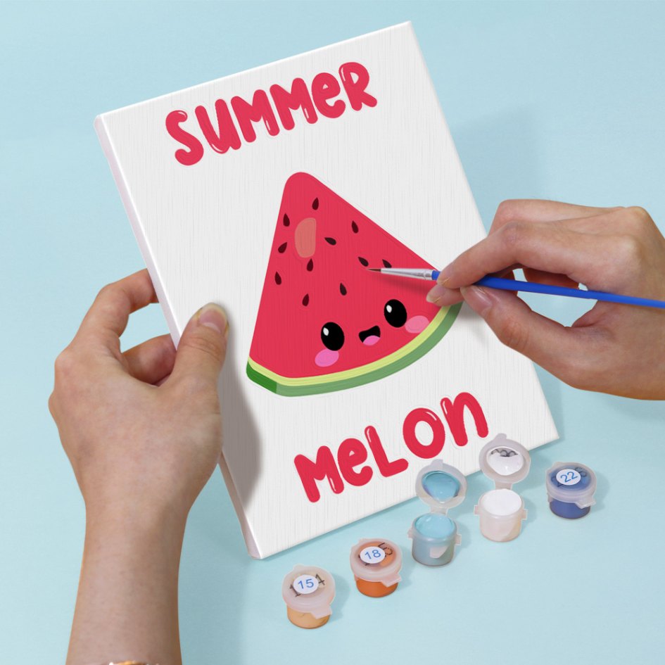 Malen nach Zahlen ¨C 6 Mini-Gem?lde | Summer Melon Set