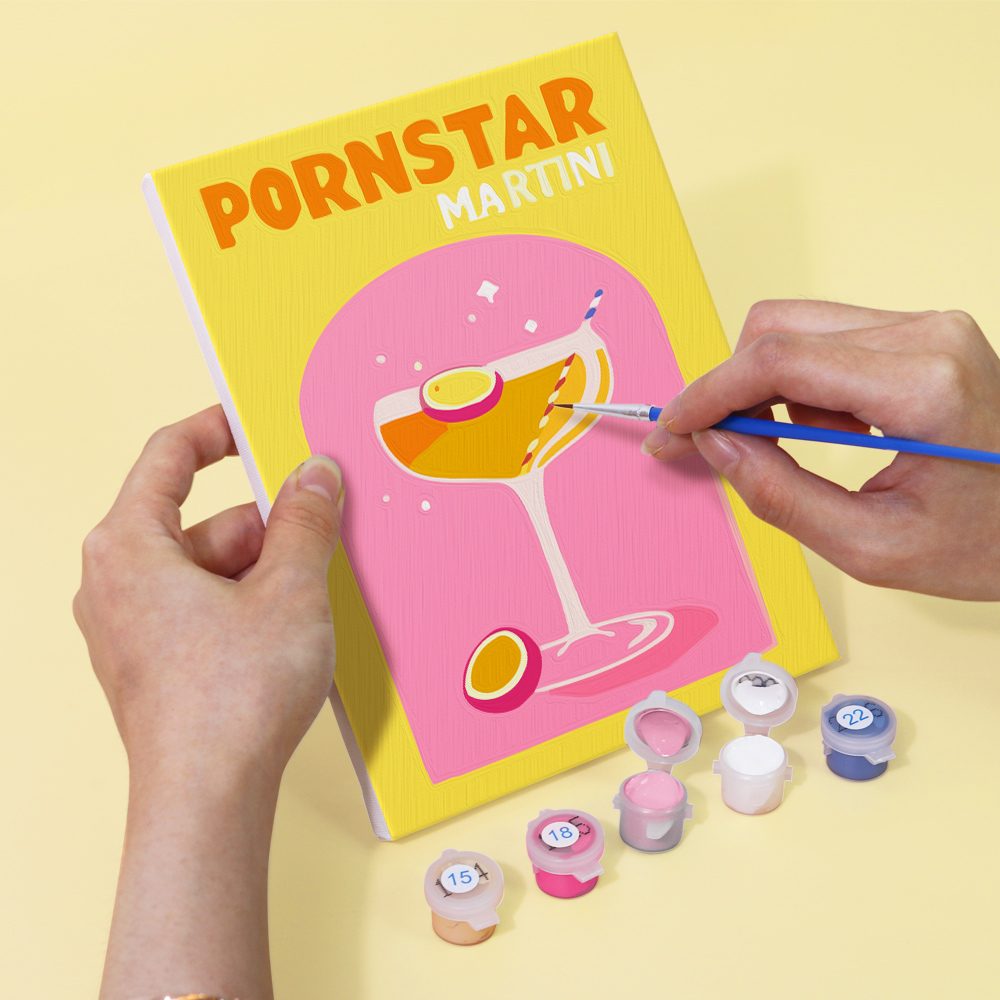 Malen nach Zahlen - 6 Mini-Gem?lde | Buntes Cocktail-Set