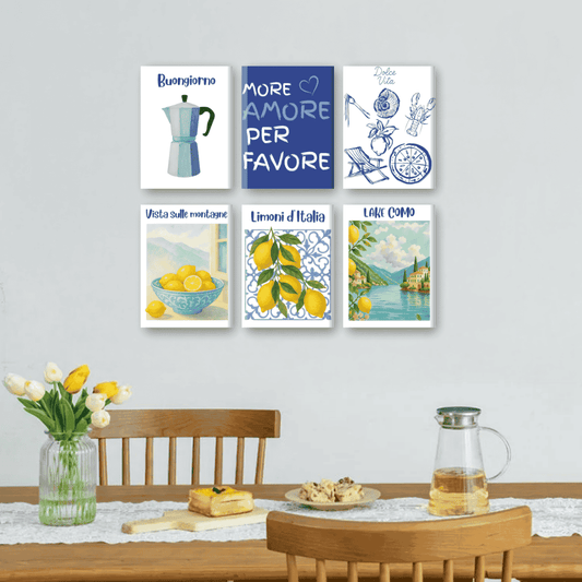 Malen nach Zahlen ¨C 6 Mini-Gem?lde | Sommer in Italien Set