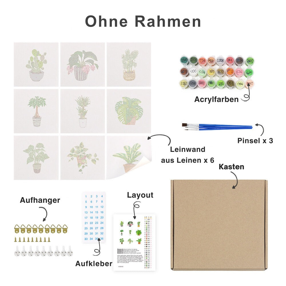 Malen nach Zahlen - 9 Mini-Gem?lde | Weihnachtsset