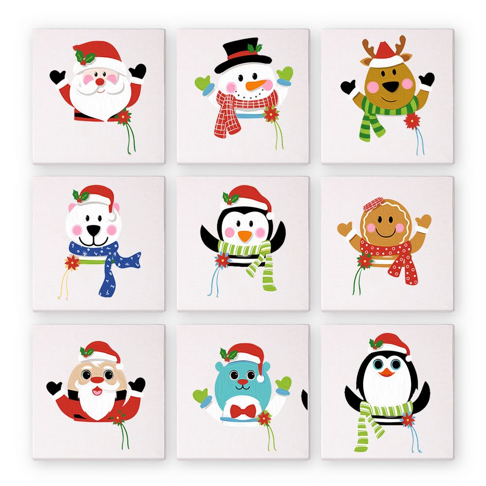 Malen nach Zahlen - 9 Mini-Gem?lde | Weihnachtsset