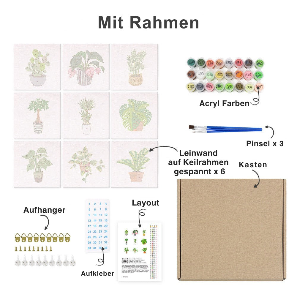 Malen nach Zahlen - 9 Mini-Gem?lde | Weihnachtsset