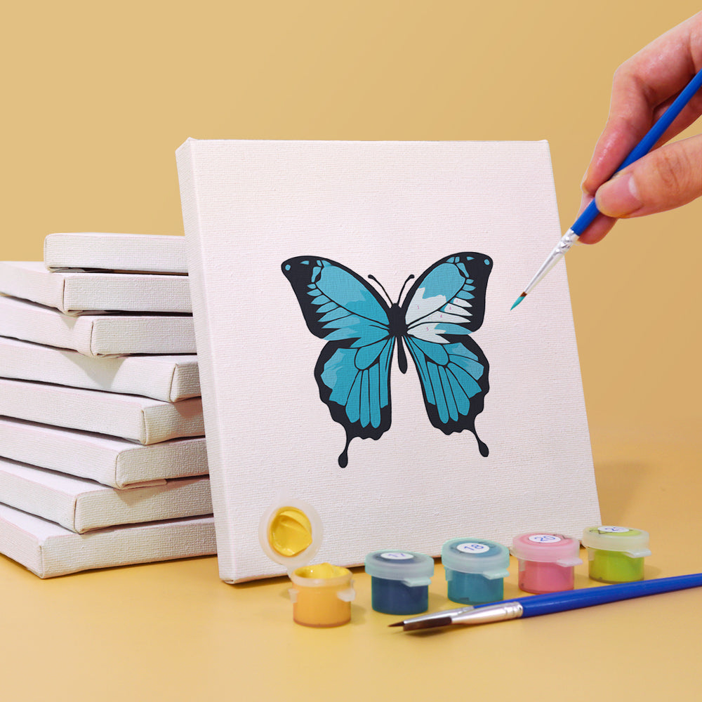 Malen nach Zahlen - 6 Mini-Gem?lde | Schmetterlings-Set