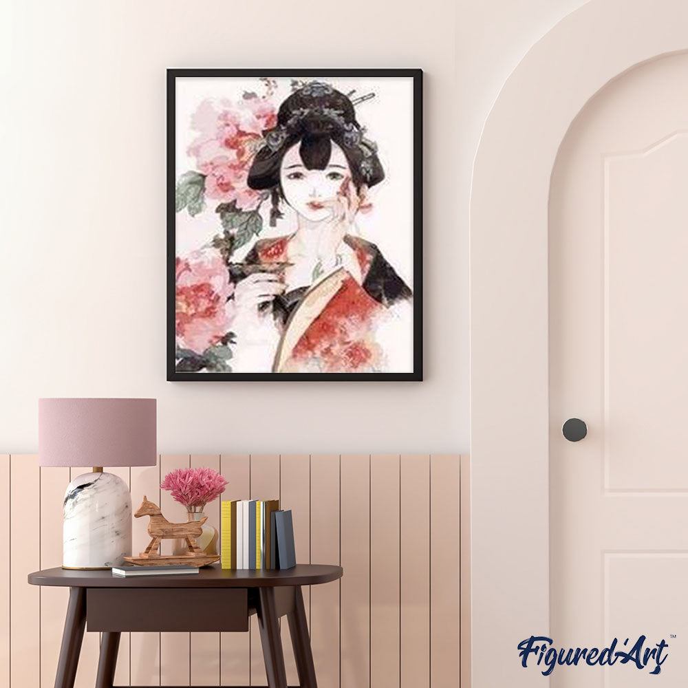 Asian Lady with Roses