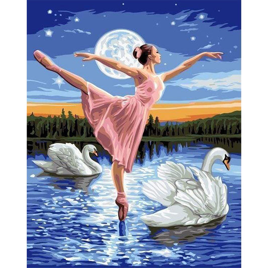 Swan Lake and Full Moon