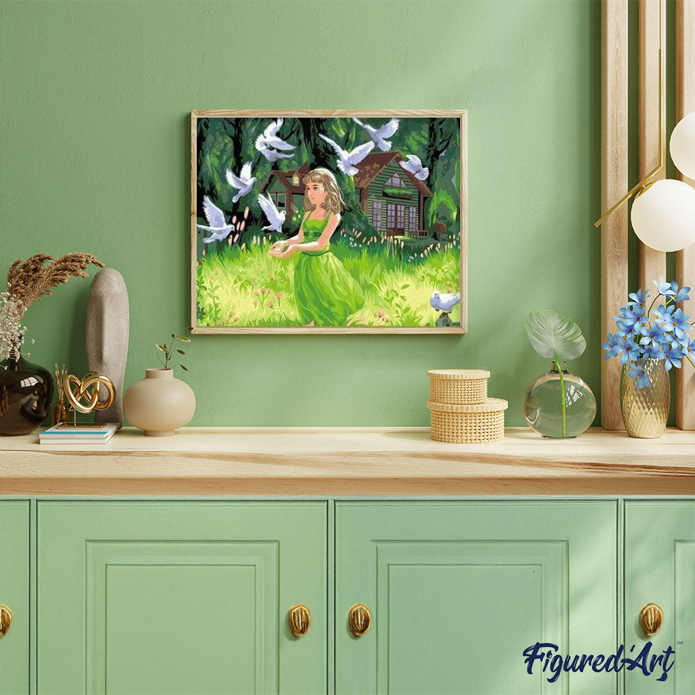 Young Lady feeding Birds