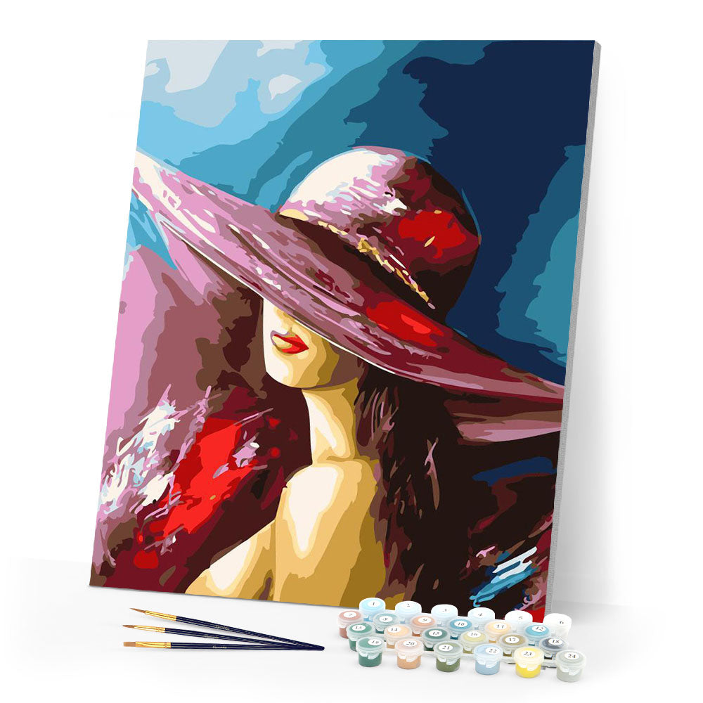 Attractive woman with hat