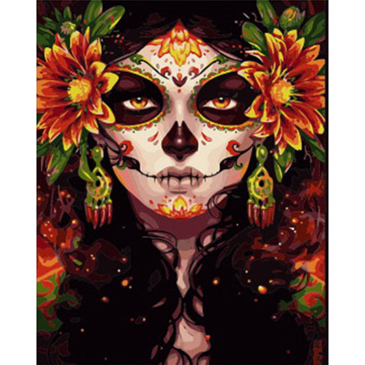 Woman Face and Flowers