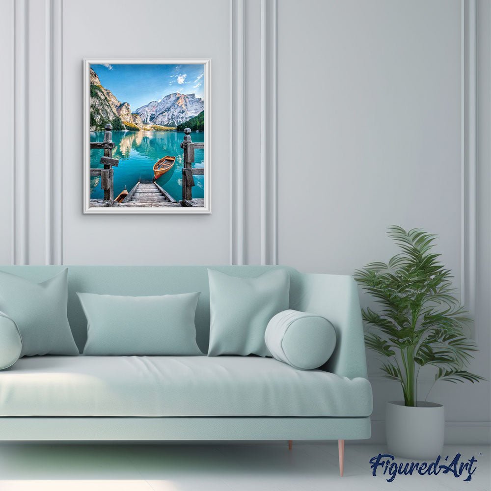 Boat on the Mountain Lake