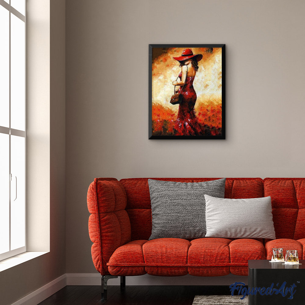 Woman with red hat