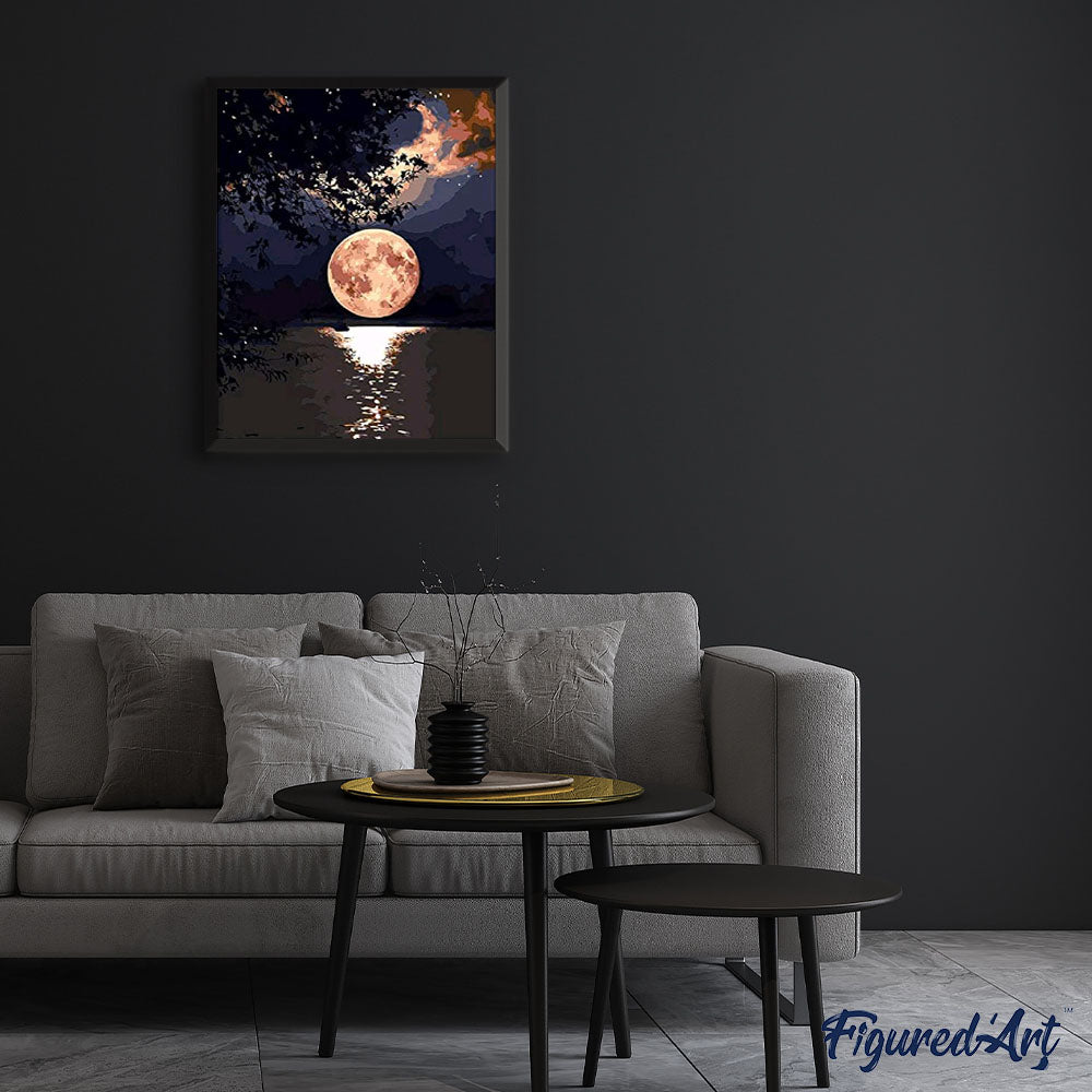 Moon Reflection on the Lake