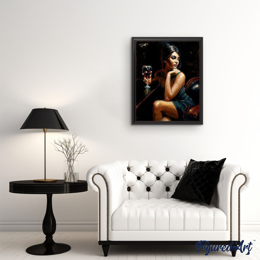 Young Woman Drinking Wine