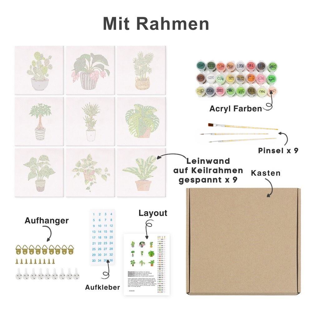 Malen nach Zahlen - 9 Mini-Gem?lde | Bachelorette-Set